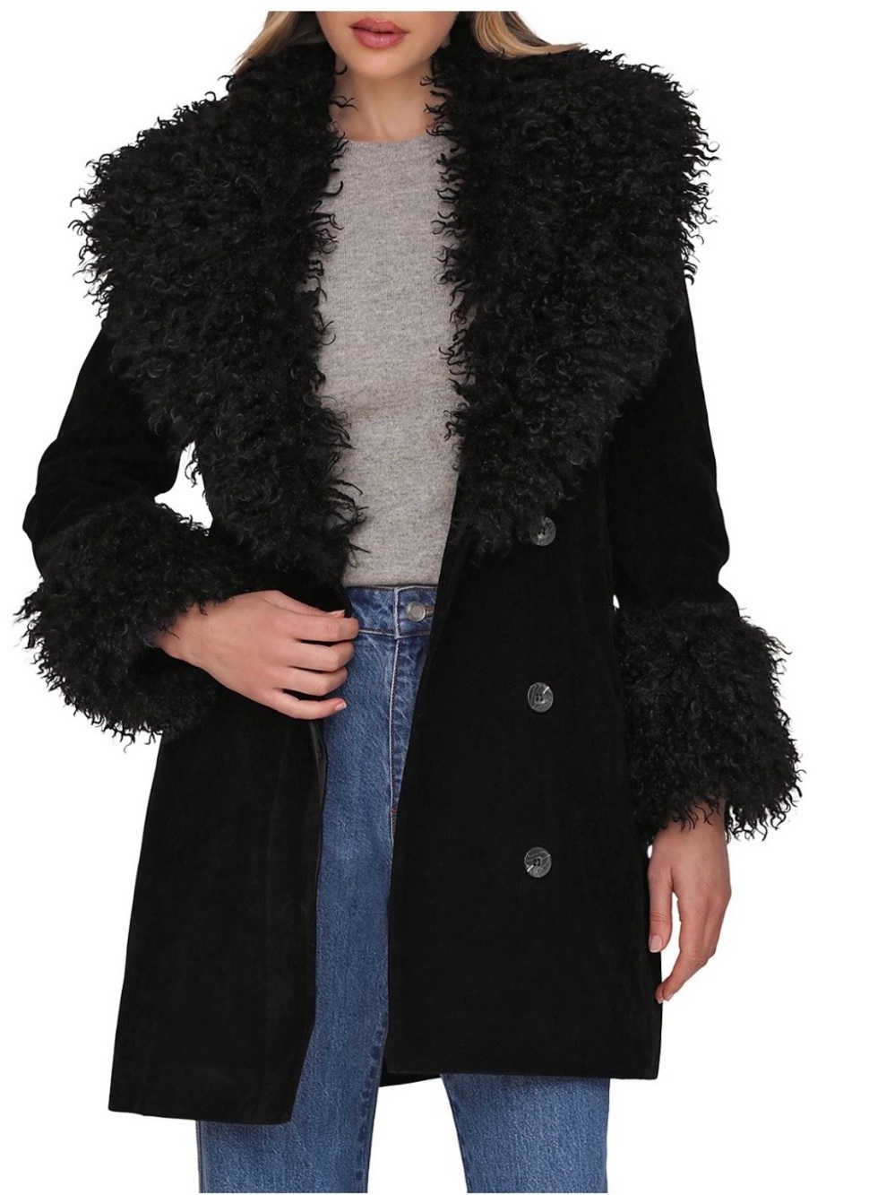 Avec Les Filles Faux Fur Trim Coat. Size LARGE